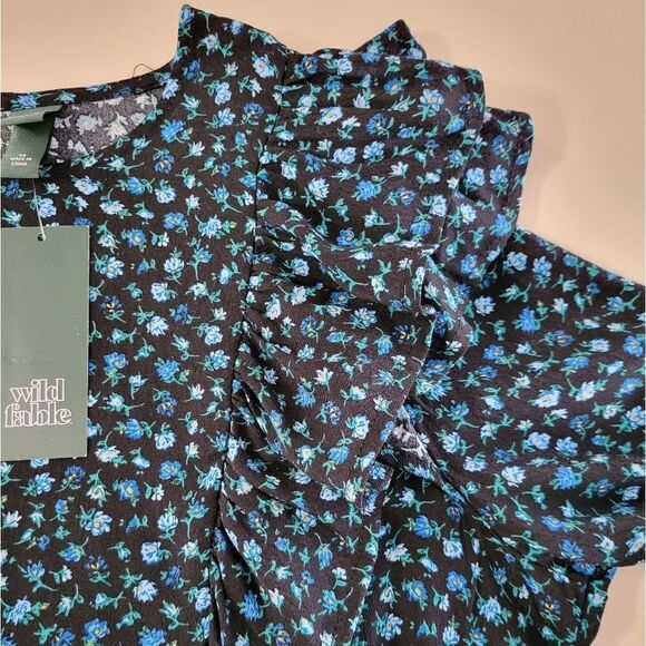 Wild Fable Women's Floral Ruffled Crop Top Blouse - Picture 13 of 16